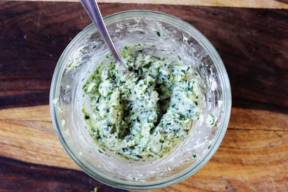 Compound butter in a bowl