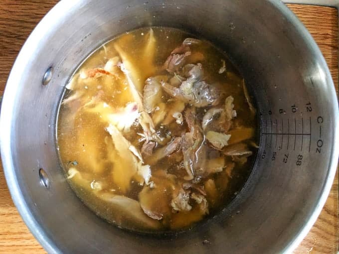 Meat for pierogi in a pot
