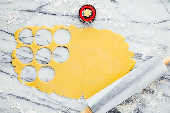 Picture of the dough rolled for Linzer Cookies