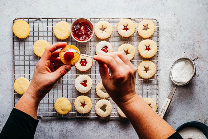 Picture of making linzer cookies