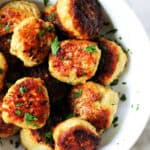 Picture of Italian Chicken meatballs in a white bowl