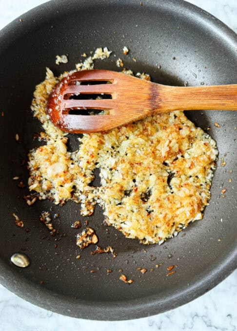 Cooking onion in a skillet