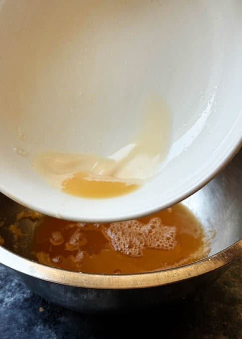 Liquid is poured out but starch is kept in the bowl