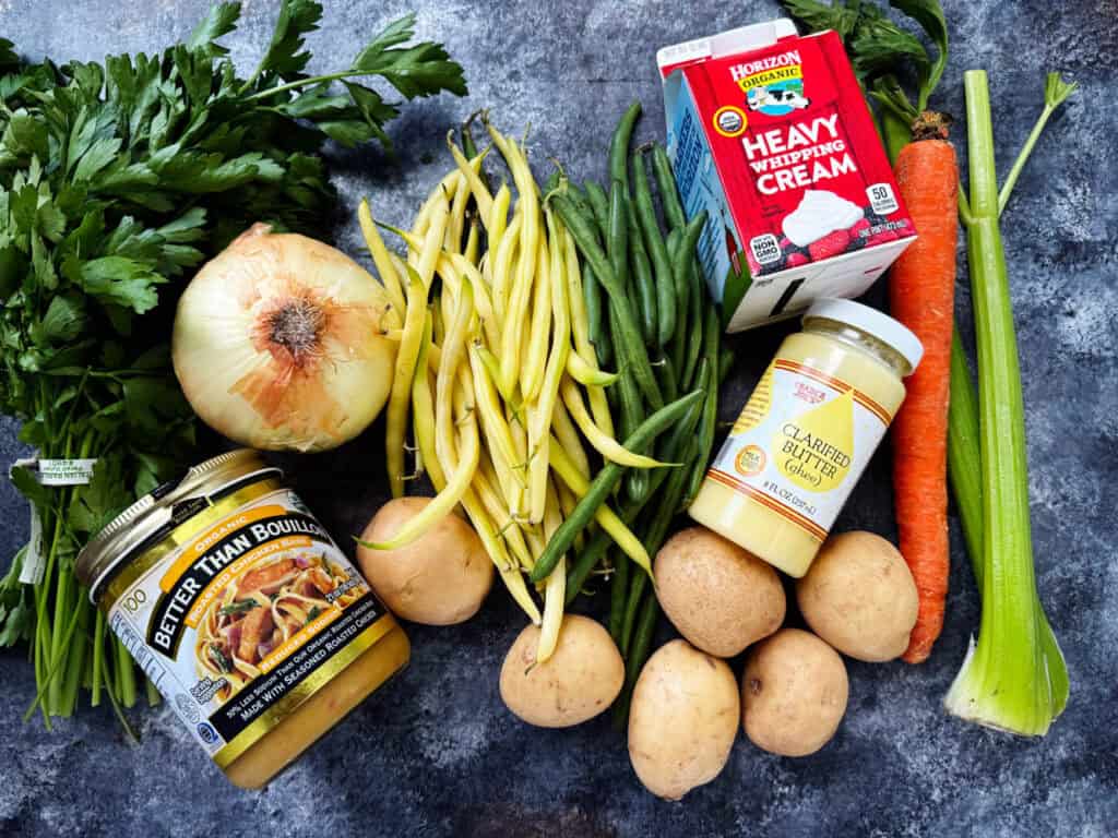 Ingredients for green string bean soup