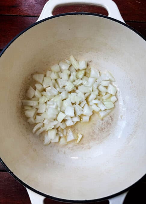 Onions cooking in oil