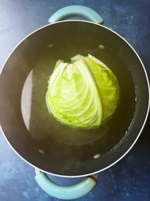 Cabbage boiling in a bot of water