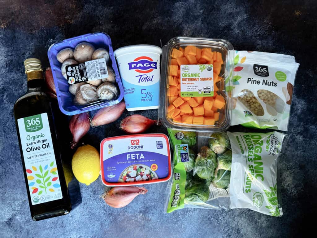 Fall roasted vegetables ingredients