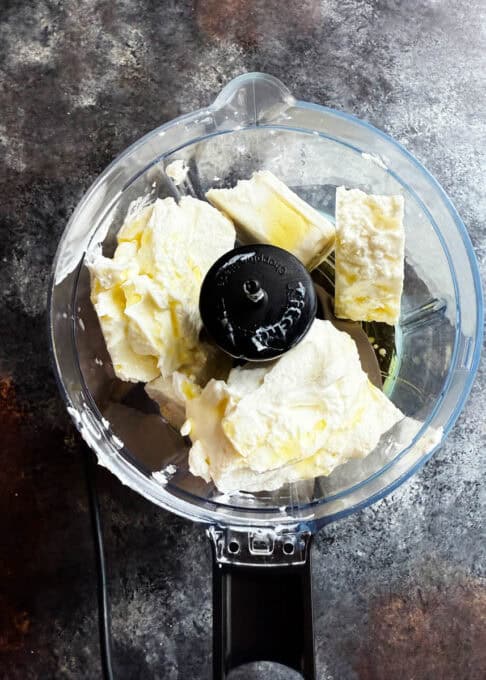 Feta in a food processor